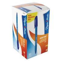 papermate blue inkjoy 100 ballpoint pen pack of 50 s0957130