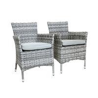 Pair of Rattan Dining Armchairs