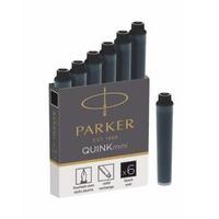 Parker Quink Mini Cartridge Ink Refills Black 1 x Pack of 6 1950407