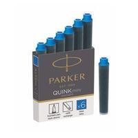 Parker Quink Mini Cartridge Ink Refills Blue 1 x Pack of 6 1950409