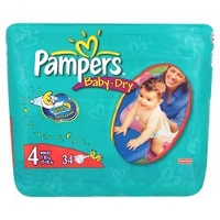 Pampers Baby-Dry 4 Maxi 7-18kg/15-40lbs x 30