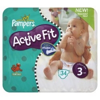 Pampers Active Fit Dry Max 3 Midi 4-9 kg/9-20 lbs x 34