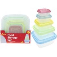 pack of 5 rectangular food storage containers with airtight lids