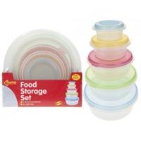 pack of 5 round food storage containers with airtight lids