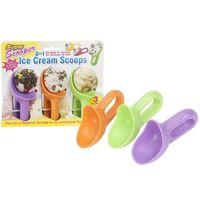 pack of 3 assorted colour stubby ice cream scoops