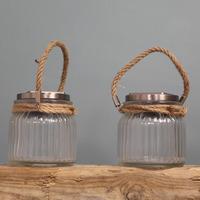 pair of cornish jam jar lanterns solar by smart solar