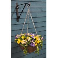 pansy artificial 30cm hanging basket by smart garden