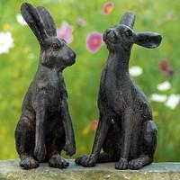 Pair of Hare Sculptures