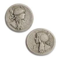 Pair of Art Nouveau round plaques