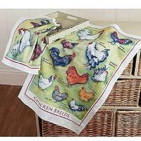 Pair of Cotton Chickens Tea Towels