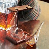 Pair of Pipe Sipping Glasses with Stand