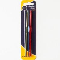 pack of 3 multi coloured crochet hooks