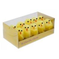 Pack Of 10 Fluffy Yellow Chicks Chenille Easter Chicks Small Chicks