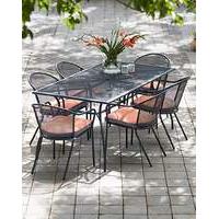 Paris 6 Seat Metal Mesh Dining Set Rec