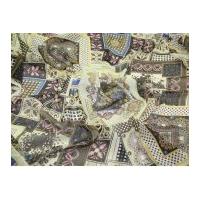 patchwork print chiffon dress fabric brown