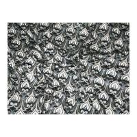 Patterned Cotton Poplin Dress Fabric Black & Grey