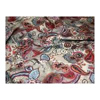 Paisley Print Cotton Lawn Dress Fabric Cerise/Multi