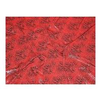 Patterned Foil Print Peachskin Dress Fabric Red