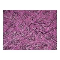 Patterned Foil Print Peachskin Dress Fabric Purple