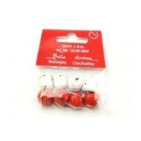 Painted Metal Jingle Bells Red & White