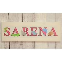 Panoramic Animal Name Canvas 24 x 8