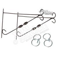 Pair of 12 Brackets For Hanging Baskets with Swivel Hooks