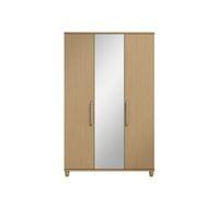 Pandora Oak Effect 3 Door Mirror Wardrobe (H)1930mm (W)1200mm