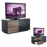 parin black and walnut gloss 2 drawer tv stand