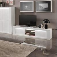 Pamela TV Stand Large In White High Gloss With Lighting