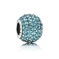 Pandora Pave Lights Charm with Teal Cubic Zirconia 791051MCZ - Green