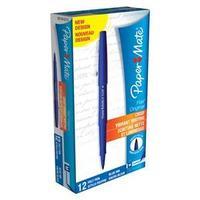 Paper Mate Flair Nylon Fine Line Marker 1.1mm Tip 0.8mm Line (Blue) Pack of 12 Pens