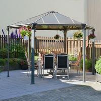 Palram Monaco Hexagonal Grey Garden Gazebo