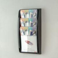 PANORAMA WALL MOUNTED LEAFLET DISPENSER - 3 x A4 - BLACK