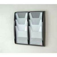 PANORAMA WALL MOUNTED LEAFLET DISPENSER - 6 x A4 - BLACK