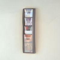 PANORAMA WALL MOUNTED LEAFLET DISPENSER - 4 x 1/3 A4 - BLACK