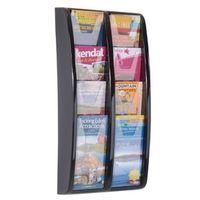 PANORAMA WALL MOUNTED LEAFLET DISPENSER - 8 x 1/3 A4 - BLACK