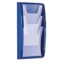 PANORAMA WALL MOUNTED LEAFLET DISPENSER - 3 x A4 - BLUE