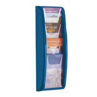 PANORAMA WALL MOUNTED LEAFLET DISPENSER - 4 x A5 - BLUE