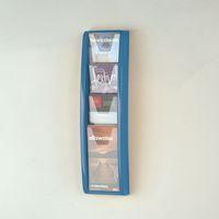 panorama wall mounted leaflet dispenser 4 x 13 a4 blue