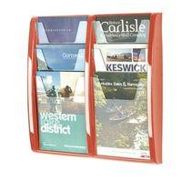 PANORAMA WALL MOUNTED LEAFLET DISPENSER - 6 x A4 - RED