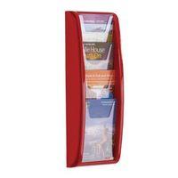 PANORAMA WALL MOUNTED LEAFLET DISPENSER - 4 x A5 - RED