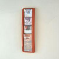 PANORAMA WALL MOUNTED LEAFLET DISPENSER - 4 x 1/3 A4 - RED