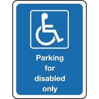 PARKING FOR DISABLED ONLY 300 X 400 REFLECTIVE