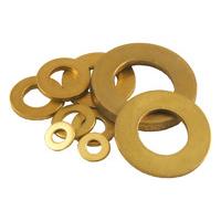 Pack of 10 Brass Self Colour Plain Washers