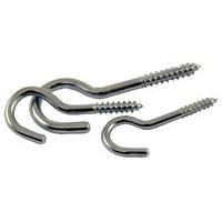 Pack of 10 Zinc Plated Screw Hooks