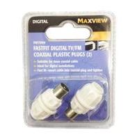 Pack Of 2 Fastfit Digital Tv Fm Coaxial Plastic Plugs