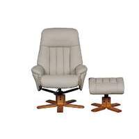 paris leather recliner armchair and footstool