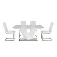 Panama White Dining Table and 4 Chairs