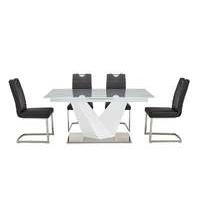 Panama White Dining Table and 4 Chairs