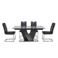 panama grey dining table and 4 chairs